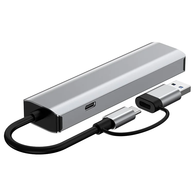 2501 USB-C / USB to Ethernet Adapter RJ45 Gigabit Network Card with USB3.2 USB2.0 USB-C3.2 DC5V Ports Converter