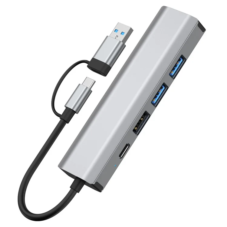 2501 USB-C / USB to Ethernet Adapter RJ45 Gigabit Network Card with USB3.2 USB2.0 USB-C3.2 DC5V Ports Converter