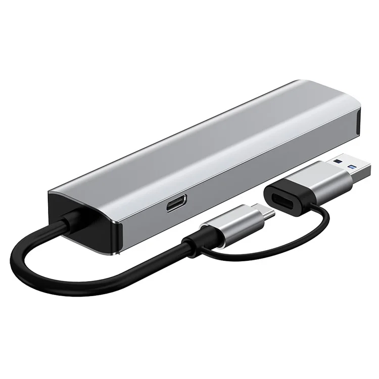 2503 Hub USB / Type-C Gigabit RJ45 2xUSB3.2 USB-C2.0 USB-C3.2 DC5V 6 in 1 Stazione di aggancio
