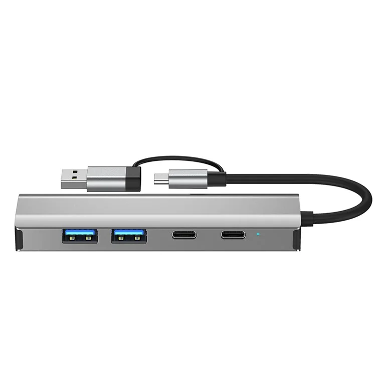 2503 Hub USB / Type-C Gigabit RJ45 2xUSB3.2 USB-C2.0 USB-C3.2 DC5V 6 in 1 Stazione di aggancio