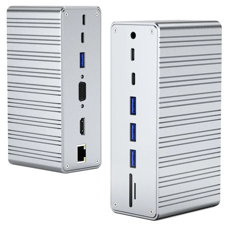 2428 Type-C Hub 13 in 1 Desktop Docking Station USB 3.0 Gigabit Ethernet HD VGA Adapter for Laptop