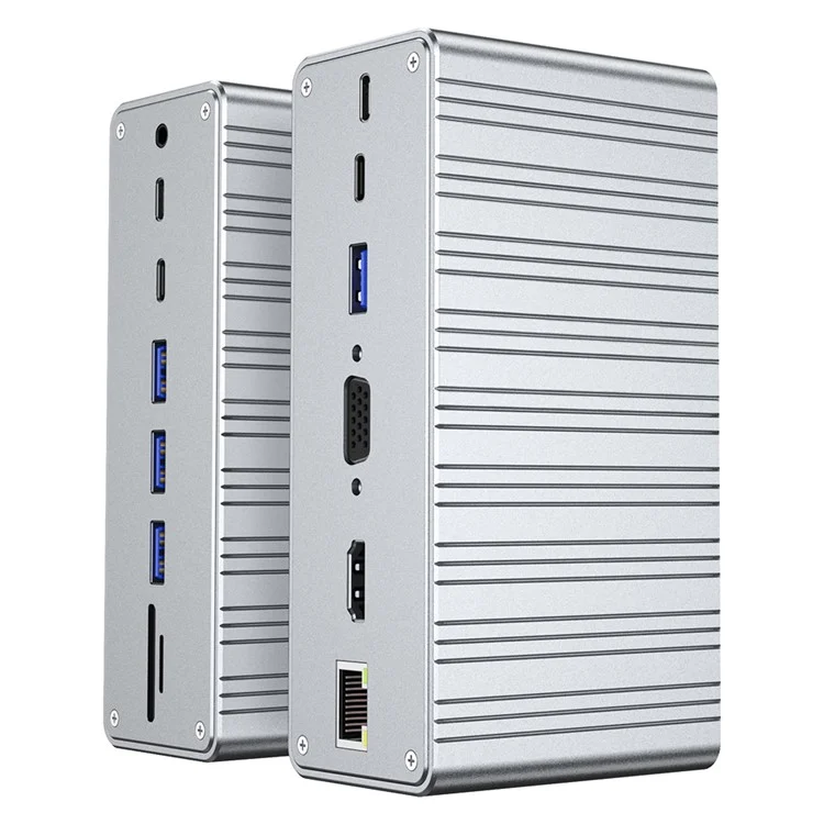 2428 Type-C Hub 13 in 1 Desktop Docking Station USB 3.0 Gigabit Ethernet HD VGA Adapter for Laptop