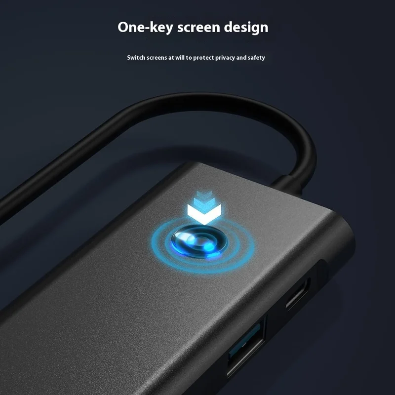 2426 USB Hub Type-C to 2 x USB3.2 + HD + PD 100W + 2 x USB-C3.2 One-Key Screen Off 6 in 1 Expansion Dock