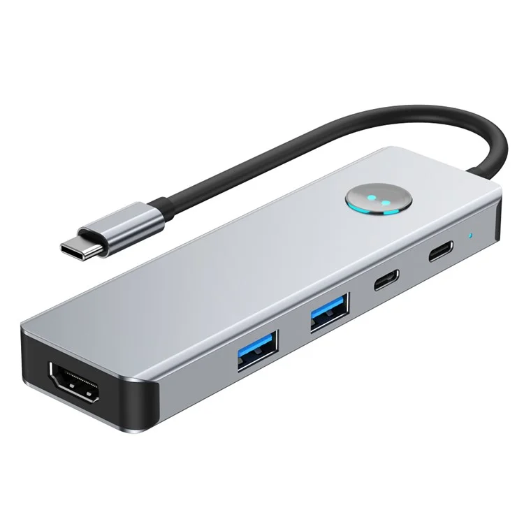 2419 Type-C Hub 8-in-1 Docking-Station 4K HD SD / TF USB3.0 PD 100W Laptops Adapter mit One-Key Bildschirm-Aus-Funktion