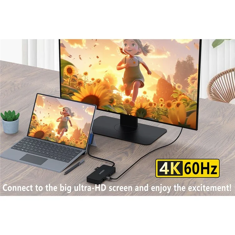 Station d'accueil ONTEN SD11 12 en 1 pour Microsoft Surface Pro / Go / Laptop avec adaptateur Mini DP 4K