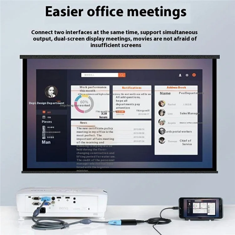 ONTEN 9167S Phone Screen Mirroring Adapter USB 3.0 to HDMI Screen Converter 1080P Video Display Connector