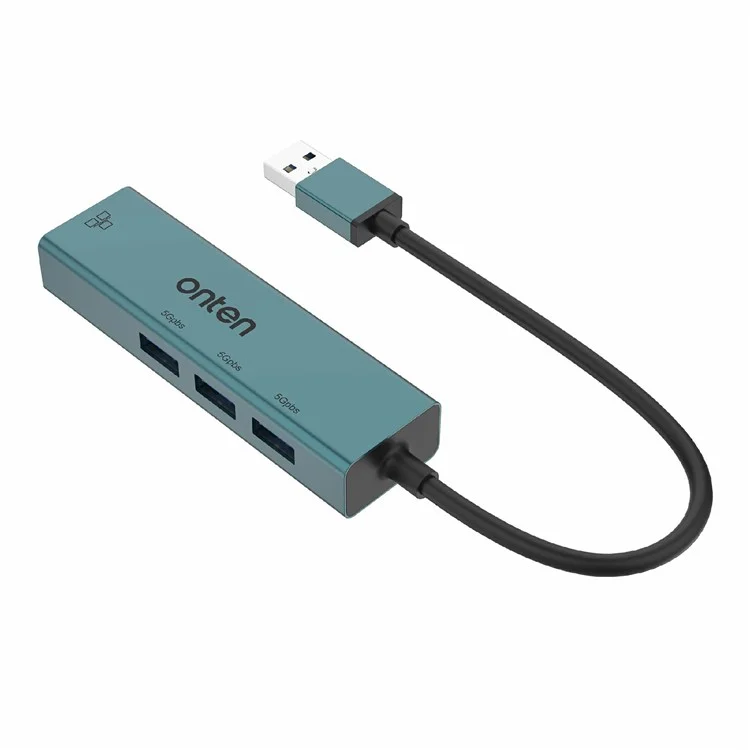 ONTEN 5221 Hub USB 4 en 1 Adaptateur Ethernet Carte Réseau 100 Mbps Dock d'Extension 3 ports USB 3.0
