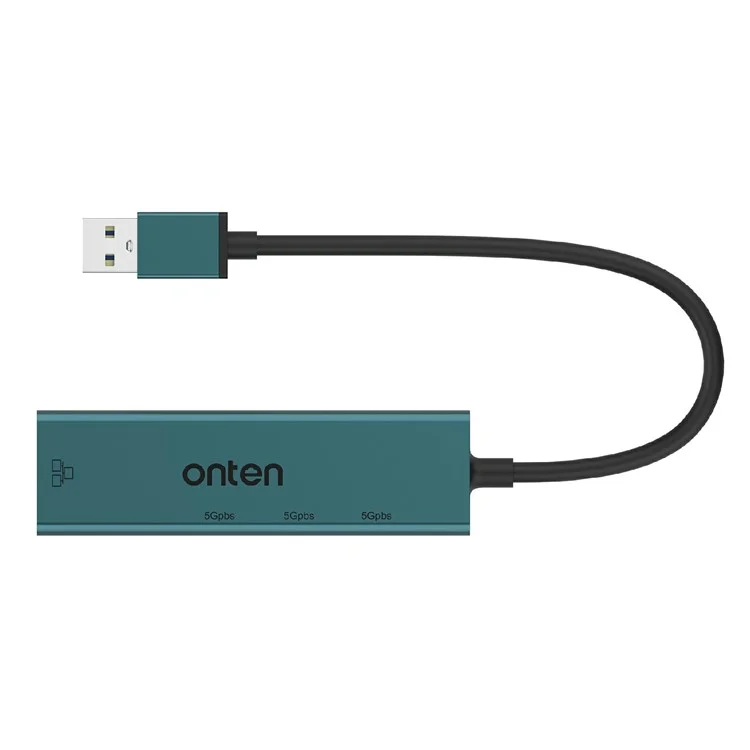 ONTEN 5221 Hub USB 4 en 1 Adaptateur Ethernet Carte Réseau 100 Mbps Dock d'Extension 3 ports USB 3.0