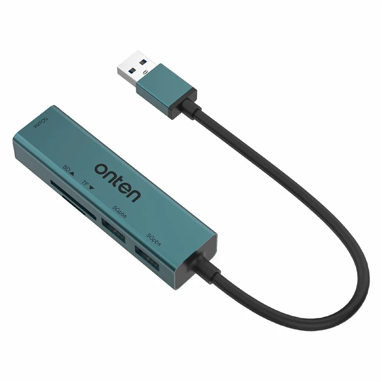 ONTEN 5223 Hub d'expansion 5 en 1 USB 3.0 3xUSB3.0 Lecteur de carte TF SD Adaptateur