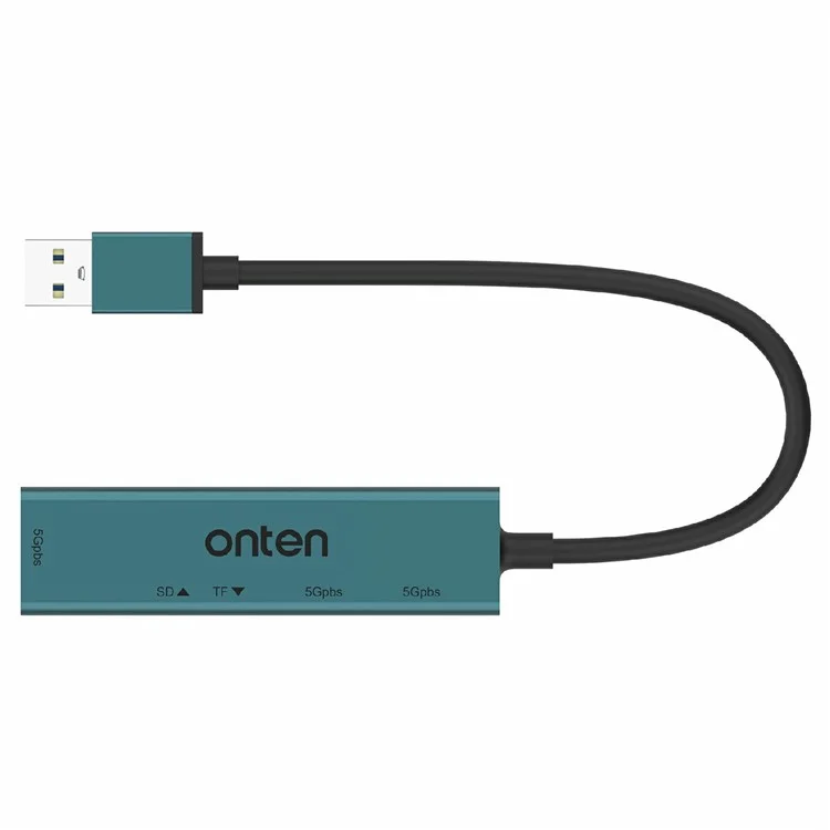 ONTEN 5223 Hub d'expansion 5 en 1 USB 3.0 3xUSB3.0 Lecteur de carte TF SD Adaptateur