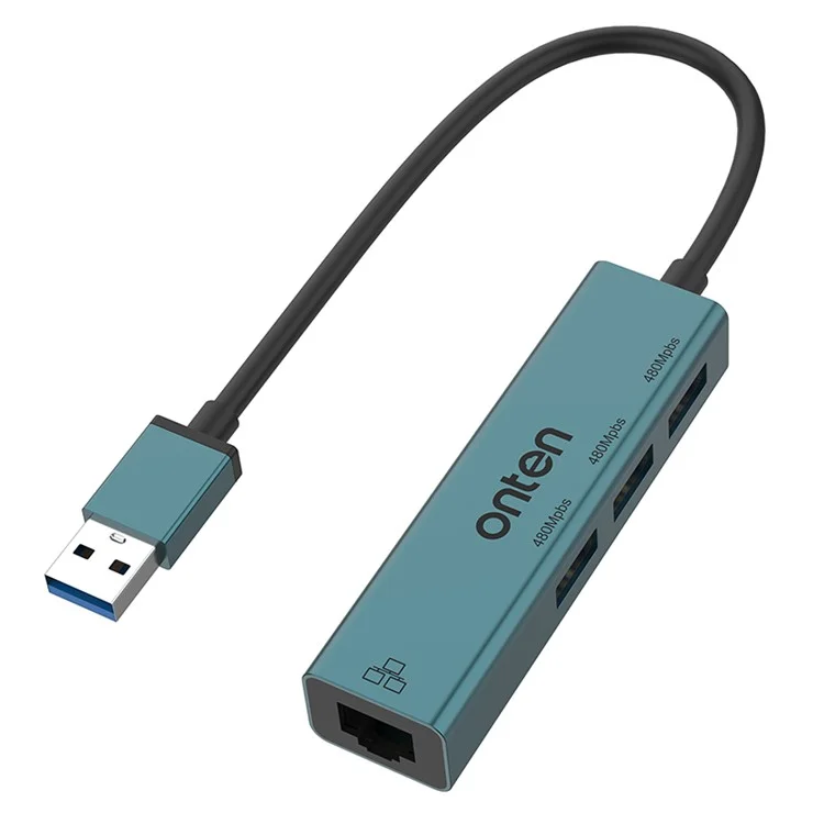 ONTEN 5226 4 in 1 USB Hub 100Mbps Network Card Ethernet Adapter 3 Port USB 2.0 Extension Dock