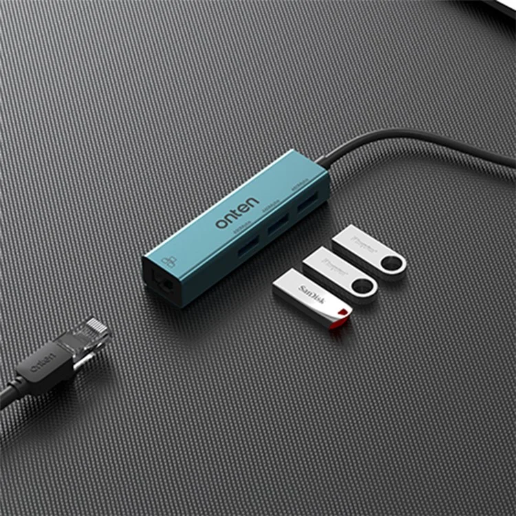 ONTEN 5226 4 in 1 USB Hub 100Mbps Network Card Ethernet Adapter 3 Port USB 2.0 Extension Dock