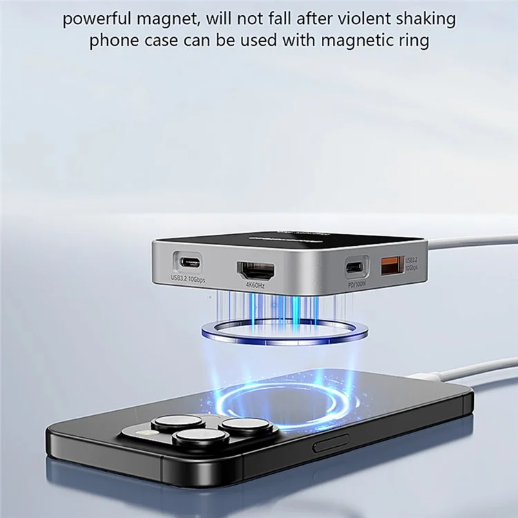 BLUEENDLESS MC701 7 in 1 Magnetic Hub USB C Docking Station with SD / TF Card Reader for Phone  /  Laptop  /  Tablet