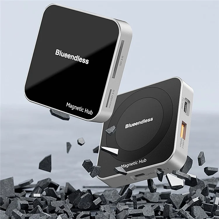 BLUEENDLESS MC701 7 in 1 Magnetic Hub USB C Docking Station with SD / TF Card Reader for Phone  /  Laptop  /  Tablet