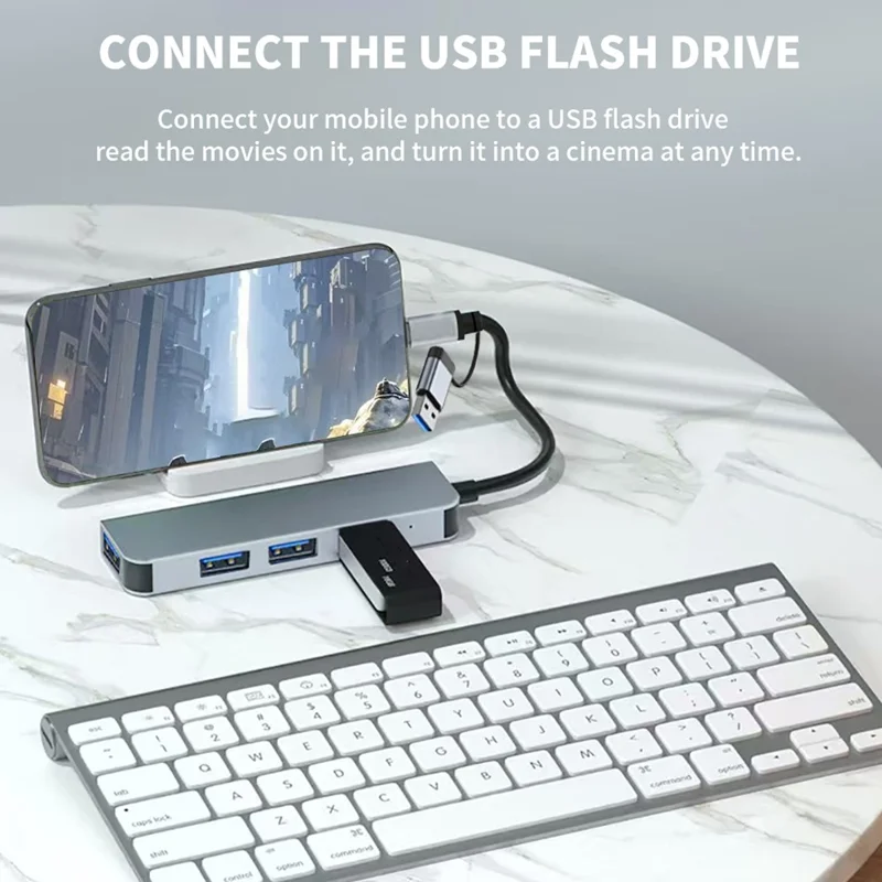 Stazione di Docking USB Type-C con Doppia Porta per Laptop, Hub Multiporta USB 3.0 con Splitter