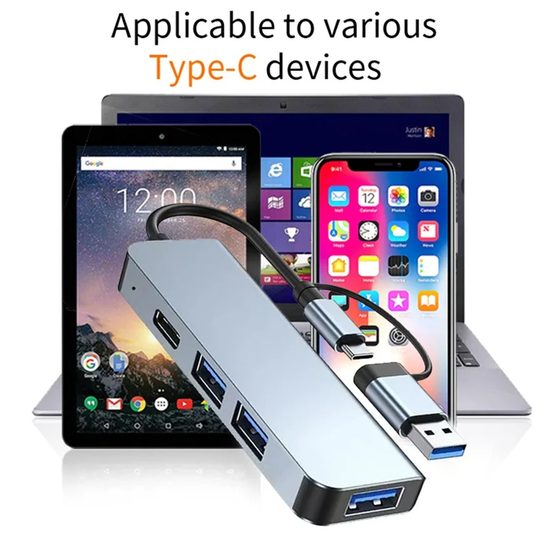 Stazione di Docking USB Type-C con Doppia Porta per Laptop, Hub Multiporta USB 3.0 con Splitter