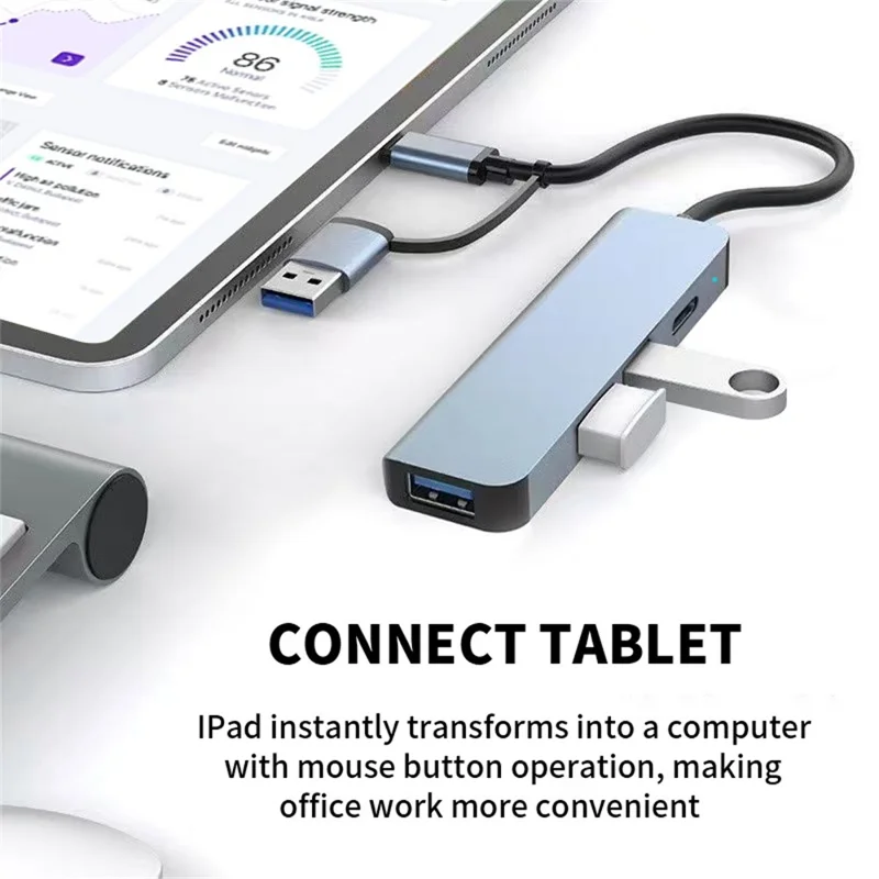 Stazione di Docking USB Type-C con Doppia Porta per Laptop, Hub Multiporta USB 3.0 con Splitter