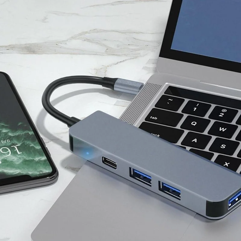 Stazione di Docking USB Type-C con Doppia Porta per Laptop, Hub Multiporta USB 3.0 con Splitter