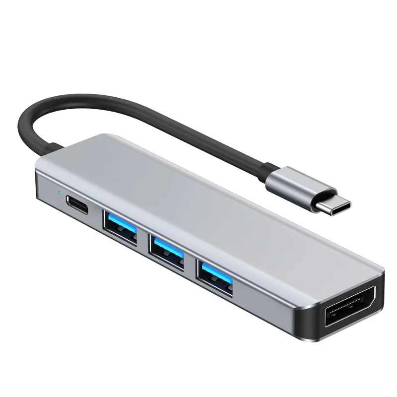2421 Type-C 5 in 1 Laptop Expansion Hub 8K DP 100W PD Charging USB 2.0 Ports Adapter