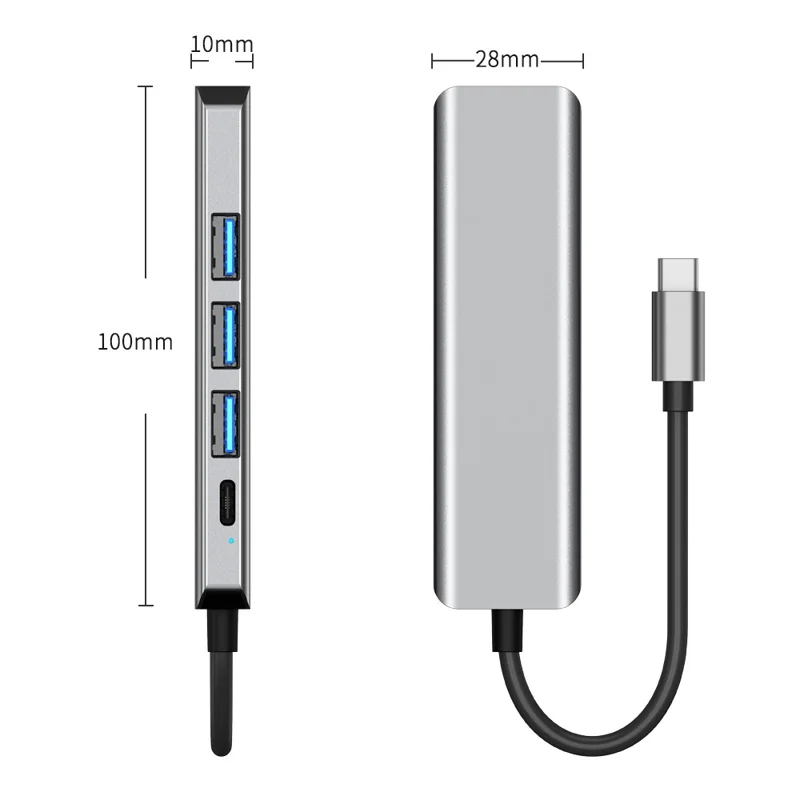 2421 Type-C 5 in 1 Laptop Expansion Hub 8K DP 100W PD Charging USB 2.0 Ports Adapter