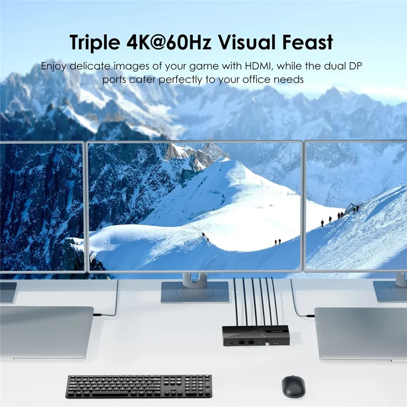 WAVLINK UG69PD27 DisplayLink 4K Monitor Docking Station USB-C KVM Exchanger Hub Adapter - US Plug