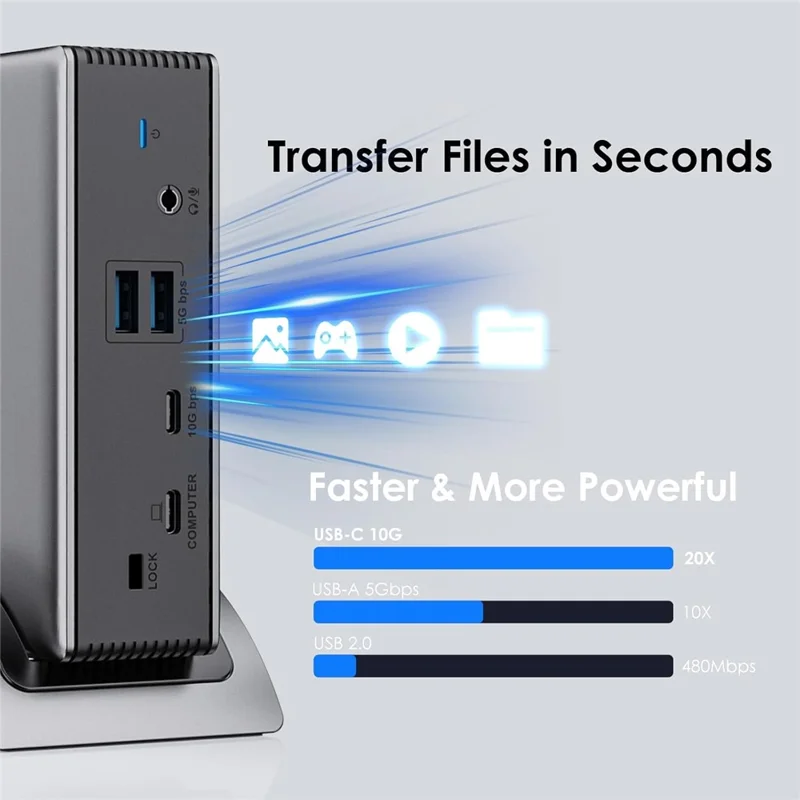 WAVLINK UMD27PRO Laptop Docking Station 2 HD + DP 140W PD Hub Adapter Support 8K 30Hz  /  4K 144Hz - US Plug