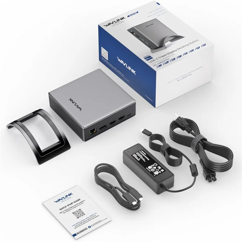 WAVLINK UMD27PRO Laptop Docking Station 2 HD + DP 140W PD Hub Adapter Support 8K 30Hz  /  4K 144Hz - US Plug