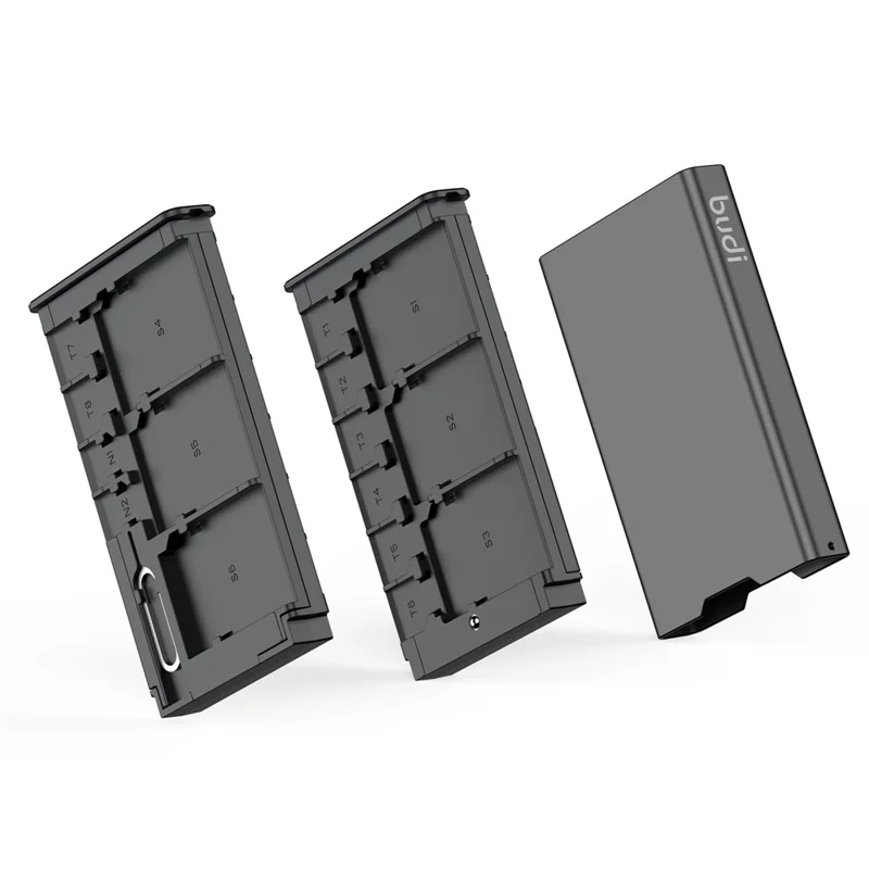 BUDI DC553B Przenośne pudełko do przechowywania kart pamięci SD, TF, nano, chroniący futerał