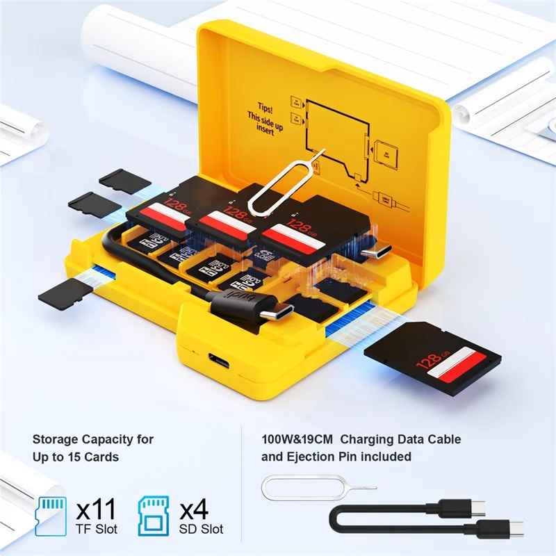 BUDI CP585Y USB 3.0 flerfunktionskortläsare för TF-kort, snabb 5 Gbps, OTG-kompatibel med Windows / Mac / Linux / iOS