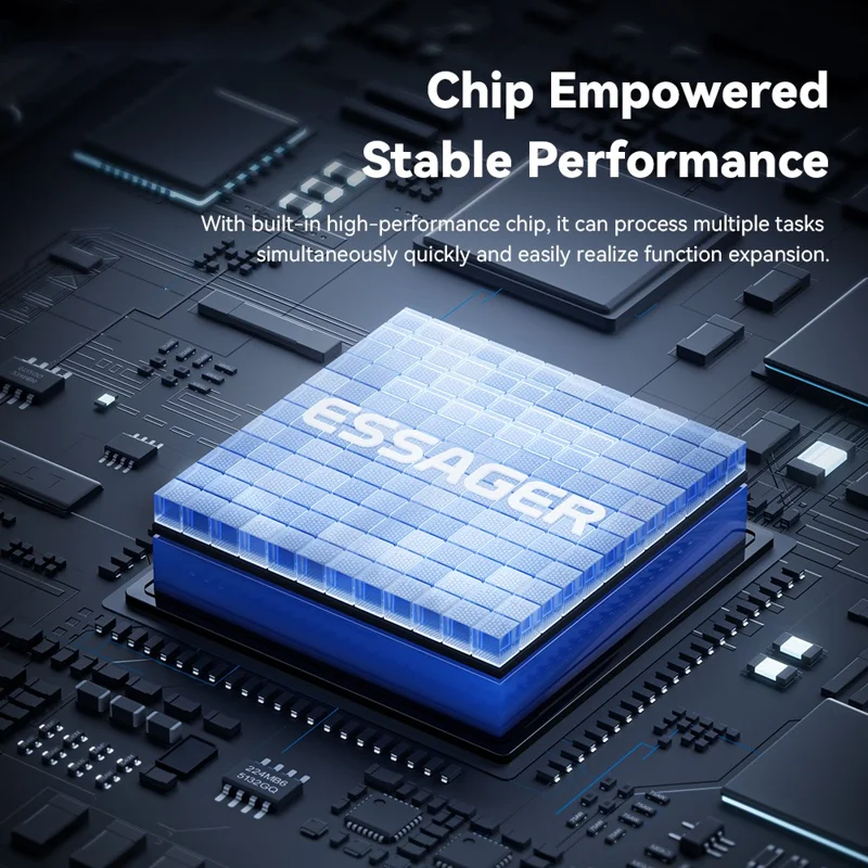 ESSAGER 7 in 1 USB 3.0 Hub For PC  /  Laptop  /  MacBook High Speed Data Transfer Multi Port Expansion