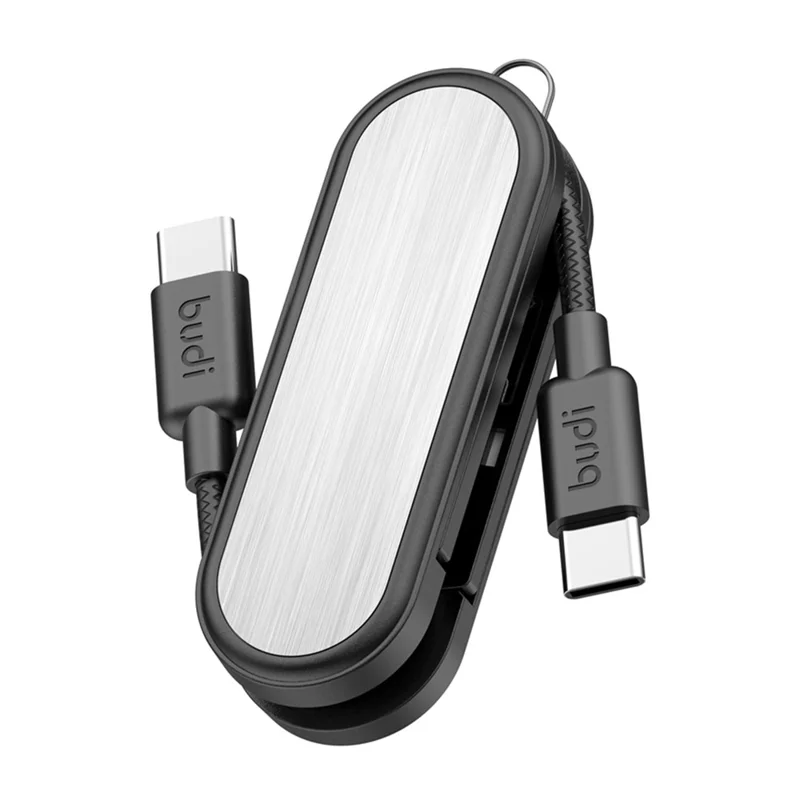 BUDI CP586TTB Kit Cavo Dati USB-C a USB-C Multifunzione, Set Cavo Ricarica Portatile da Viaggio con Slot per Schede SIM/TF, Spillo di Espulsione