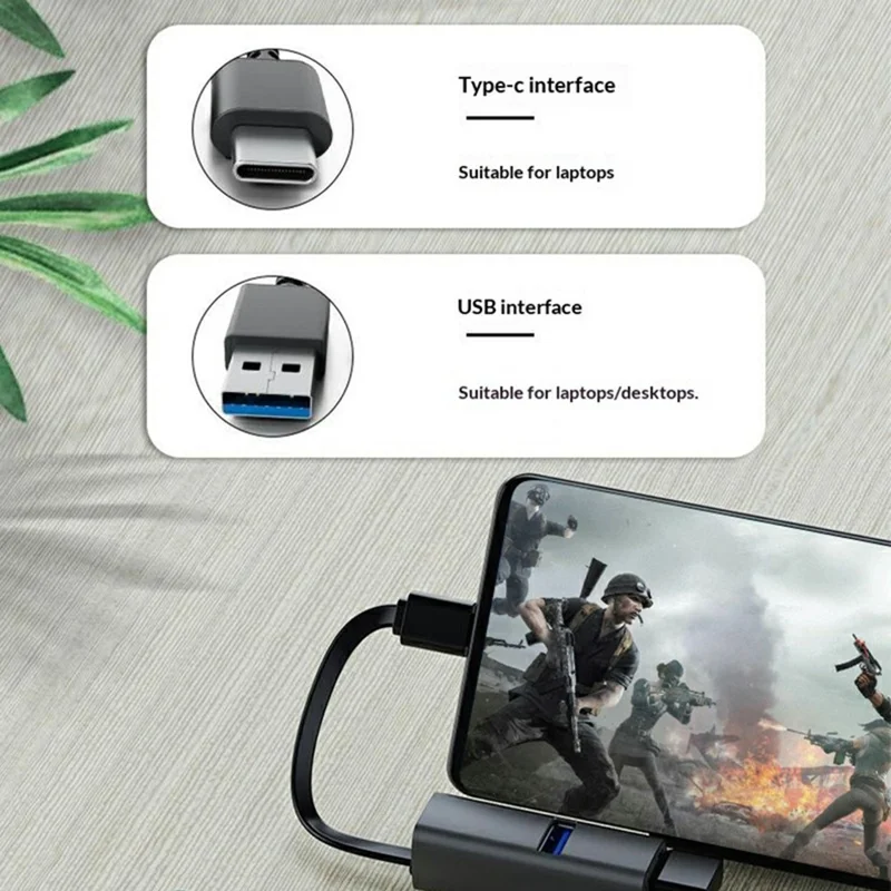 TYS-5U-C Тип C Док-станция 5 в 1 USB 3.0 Концентратор Портативный адаптер для мыши / клавиатуры / флешки / SD / TF карты Совместим с Windows / MacOS / Linux / Android Устройства - Потускнение