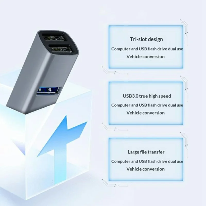 TYS-3U-C 3-in-1 USB 3.0-Hub-Adapter Tragbare Type-C-Dockingstation Unterstützt Maus Tastatur USB-Stick Kompatibel mit Windows / MacOS / Linux - Matt