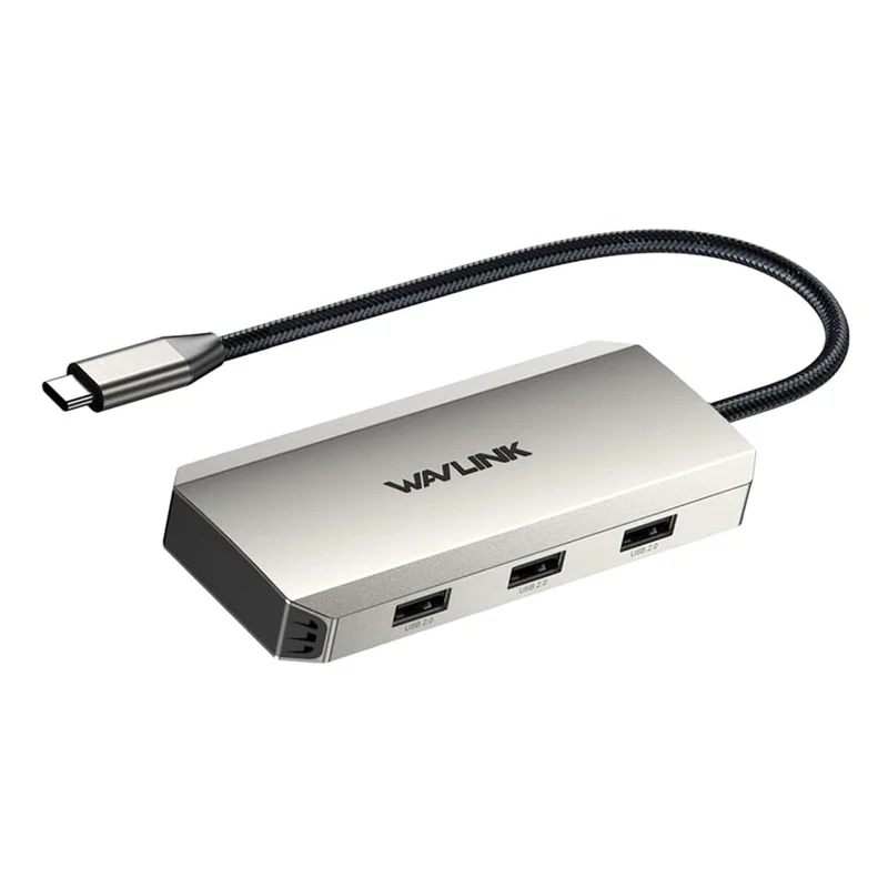 WAVLINK WL-UMD308L Triple 4K Docking Station USB-C Hub Adapter med HD / DP / 100W PD-porte til bærbare computere - Sølv