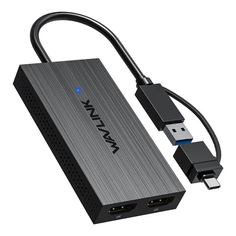 WAVLINK UG6902H DisplayLink USB-C HD Adapter USB-C / USB 3.0 to Dual HD Converter Support 4K 60Hz UG6902H Dual Display - Black