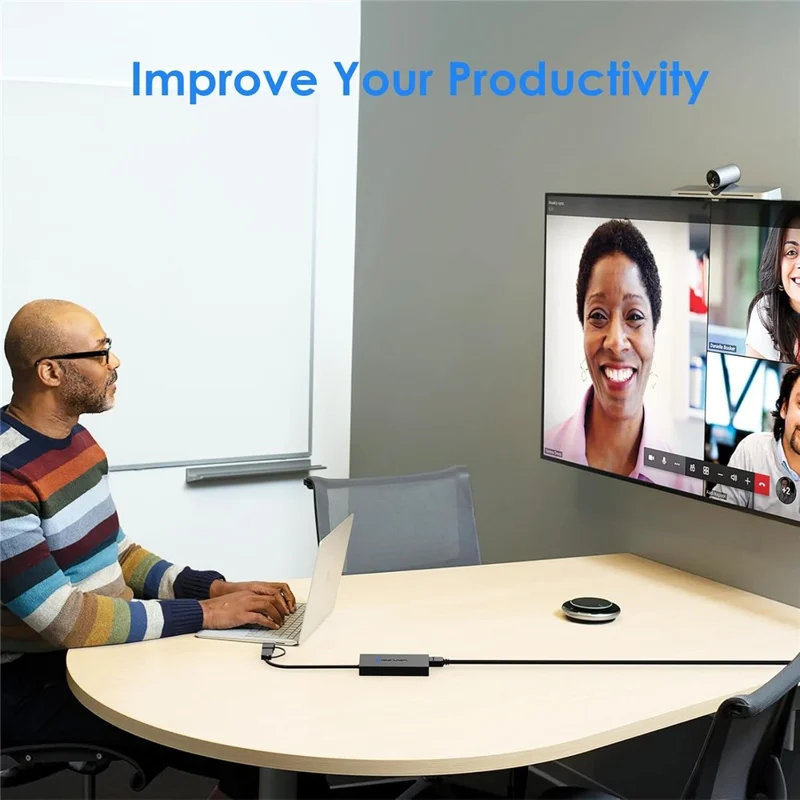 WAVLINK UG6902H DisplayLink USB-C HD Adapter USB-C / USB 3.0 to Dual HD Converter Support 4K 60Hz UG6902H Dual Display - Black