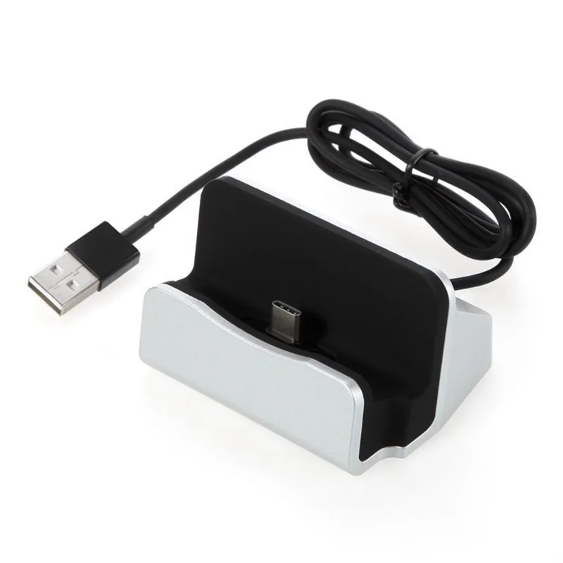 Type-C Desktop Charging Dock Stand Multifunctional Charging Station for Smartphones - Silver