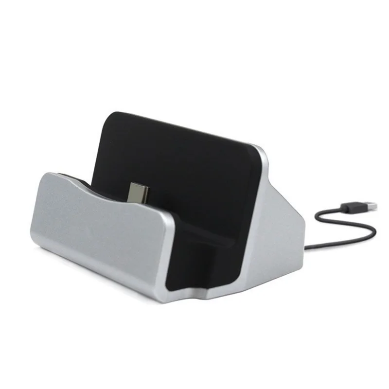 Type-C Desktop Charging Dock Stand Multifunctional Charging Station for Smartphones - Silver