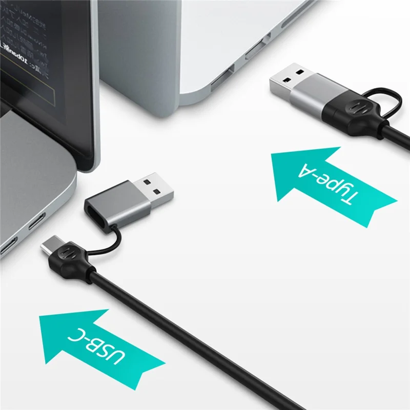 COTECI 16023 4 in 1 USB Hub USB-C / Type-A to USB3.0 USB2.0 RJ45 Ethernet Docking Station for Laptop Tablet - Grey