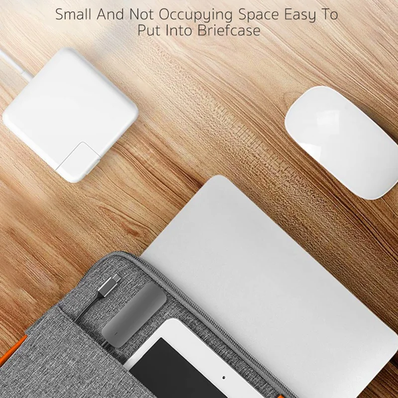 COTECI 4 in 1 USB-C Hub Multiport Adapter Type-C to HD+USB2.0+USB3.0+PD / Data Transmission for MacBook Laptop - Grey