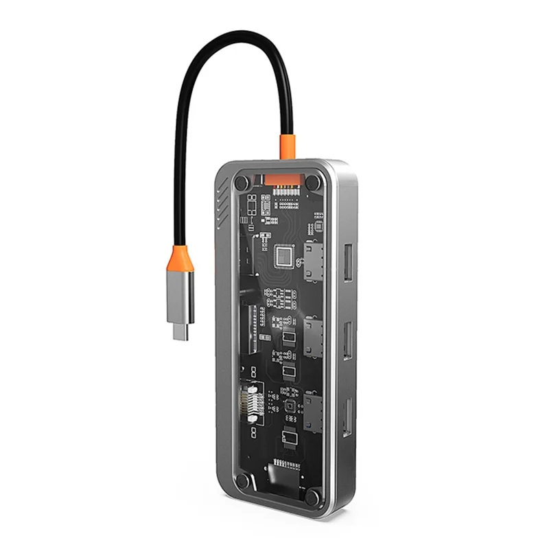 COTECI 16013 Punk 10-in-1 USB Hub Type-C Docking Station 4K HD VGA RJ45 100W PD for Laptop