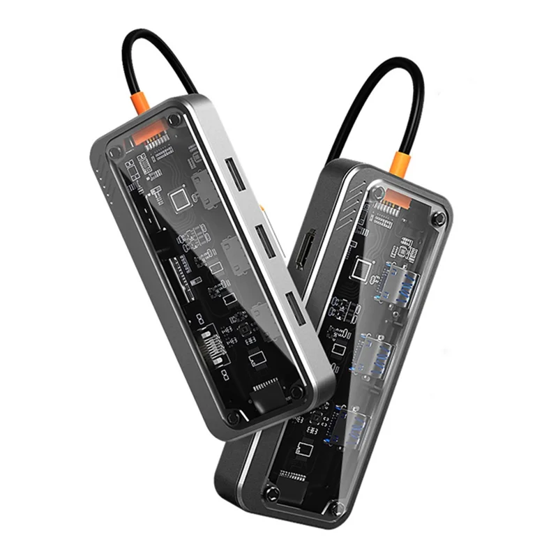 COTECI 16013 Punk 10-in-1 USB Hub Type-C Docking Station 4K HD VGA RJ45 100W PD for Laptop