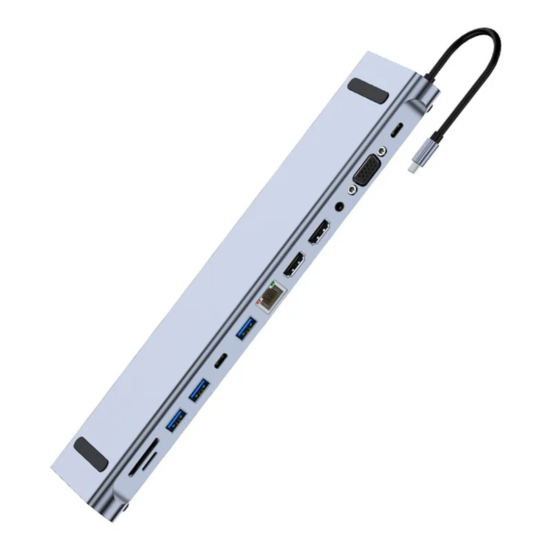 COTECI 16014 Hub USB-C 12-em-1 Tipo-C 87W PD Carregamento Rápido Estação de Acoplamento HD 4K para Laptop