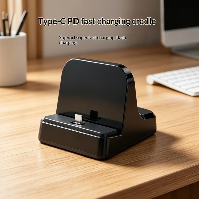 UC-03 Type-C Phone Charging Station Desktop Stand 120W QC3.0 PD Fast Charge Adjustable Charging Dock - Black