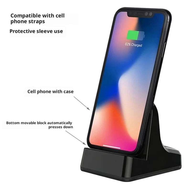 UC-03 Type-C Phone Charging Station Desktop Stand 120W QC3.0 PD Fast Charge Adjustable Charging Dock - Black
