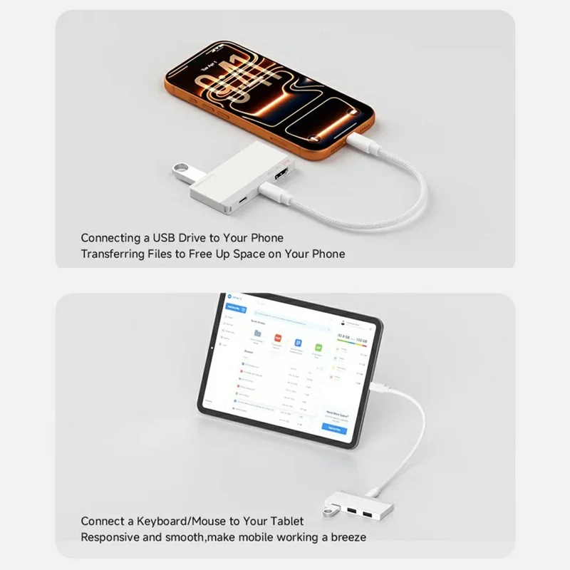 HAGIBIS KZWN02 USB-C Hub 4K / 60Hz HD 5Gbps 3x USB-A with PD 100W Input for Laptops