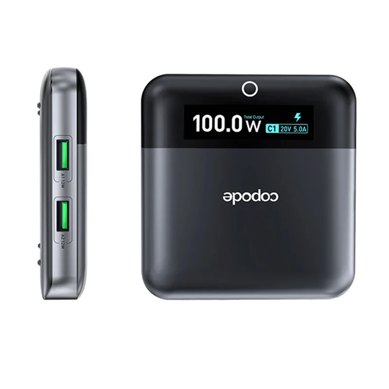 COPODE WLX-905 OLED Display 6-Port GaN Charger 100W PD 4 Type-C + 2 USB-A Desktop Charging Station Support AVS & PPS Protocol - EU Plug