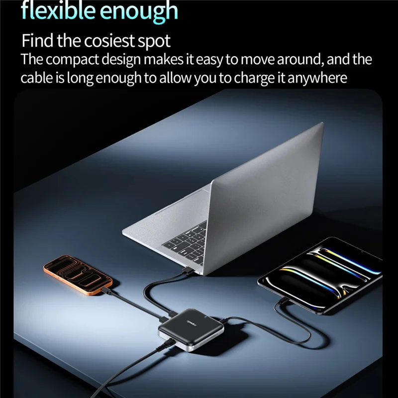 COPODE WLX-906 6-Port GaN Charger 100W PD 4 Type-C + 2 USB-A Desktop Charging Station - US Plug