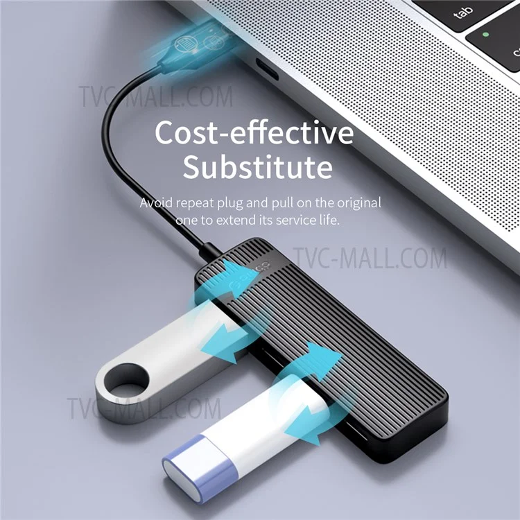 Oropo FL02 Multi-Port USB2.0 Mini Mini Portable Adaptador USB Conversor de Sincronização de Alta Velocidade Para Laptops - Preto