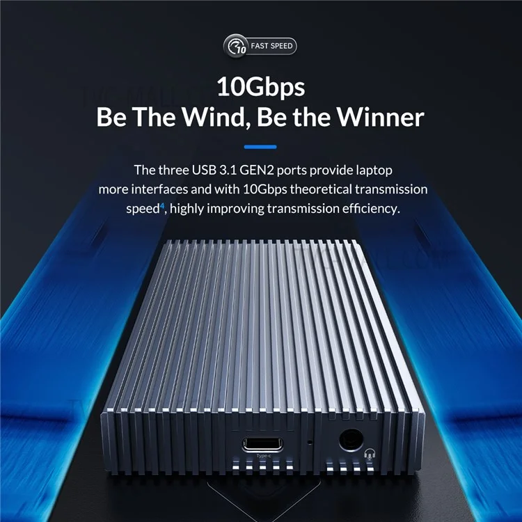 ORICO CDH-9N Station d'accueil Multi-Port Mini USB Hub avec 10Gbps USB3.1/HD/Gigabit LAN/Prise audio 3,5 mm pour ordinateur portable